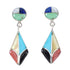 Multicolor Inlay Jewelry Sterling Silver Post Dangle Earrings AX95410
